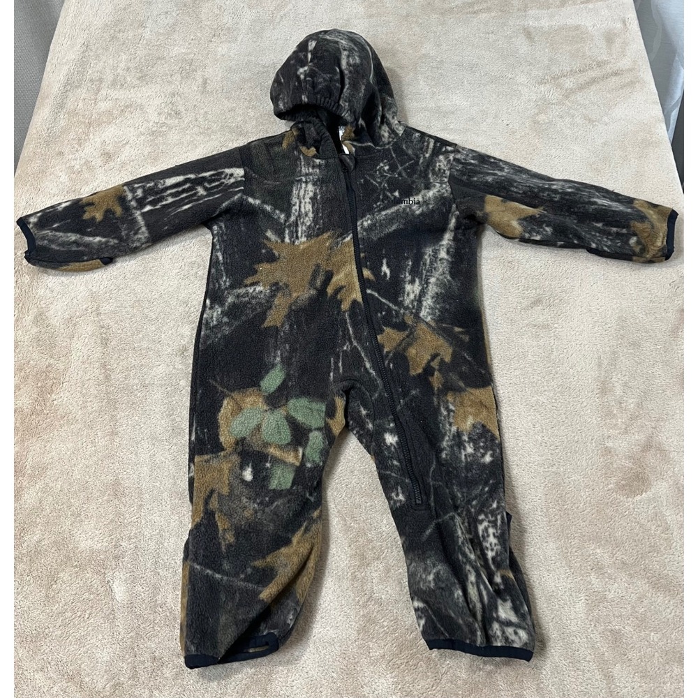 Columbia Snow-top II Bunting Fleece Infant 18 mos. Camouflage One-Piece L/S EUC